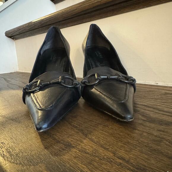 Gucci Black Leather Pumps Horsebit Pointed Toe Size 36C - Picture 4 of 14